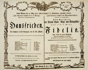 poster for the premier of Fidelio at Vienna's Kärtnertortheater