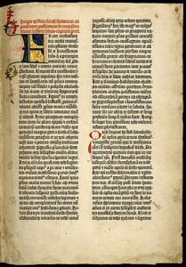 The beginning of the Gutenberg Bible